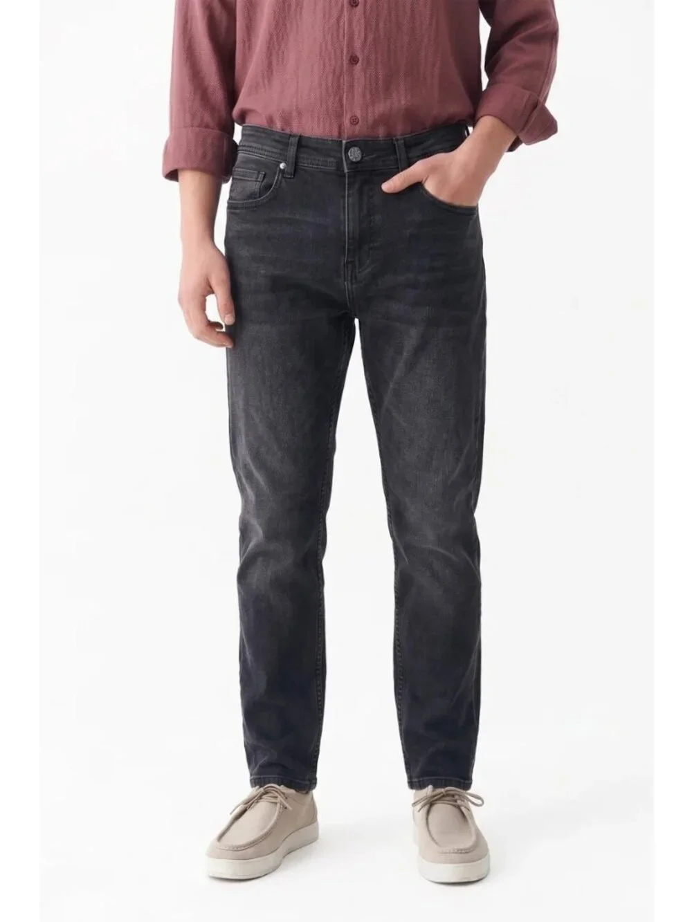 Banana Republic Traveler Jeans Size 31x32 Slim Mid Rise Skinny Black Dark Wash